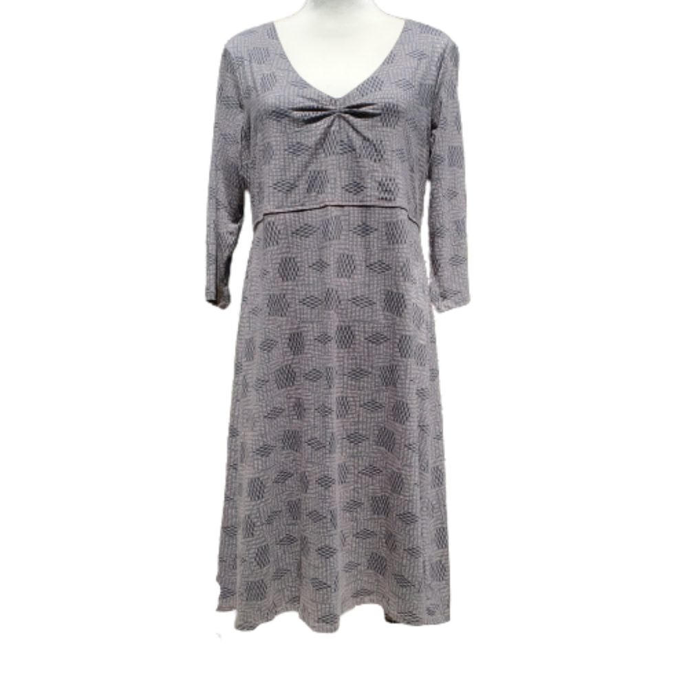 Toad&Co Gray Patterned Midi Dress